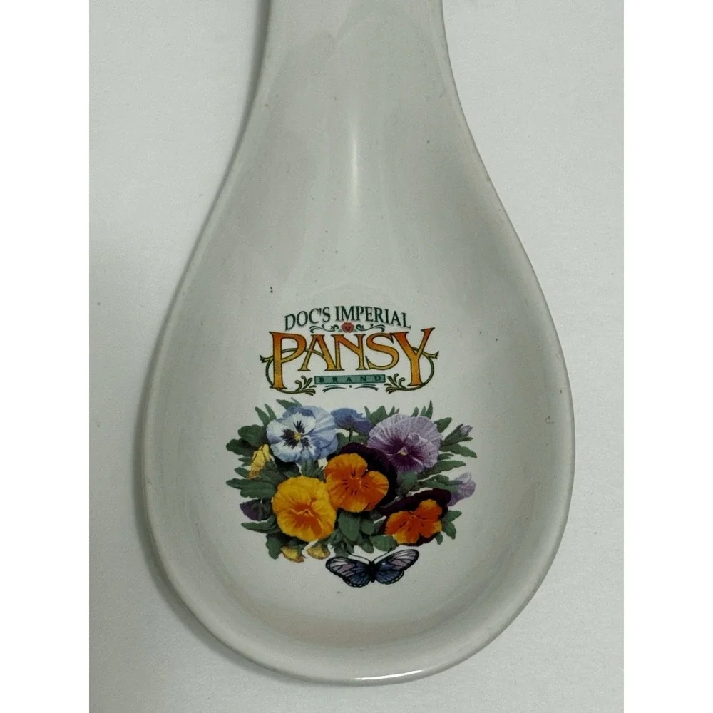 Vintage Doc's Imperial Pansy Brand Ceramic Spoon Rest / Wall Decor Cottagecore